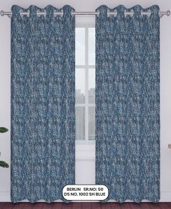 Berlin Jacquard Curtain &AMP;ndash; Blue | Design no.1002 | SR.no. 50 | Ring Style