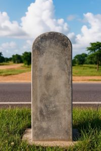 Non Polished Outdoor Solid Concrete Kilometer Stone Customised