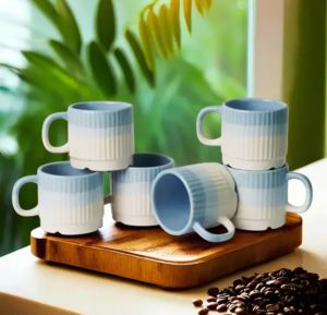 Ceramic Tea Cups, Color : Blue for Coffee