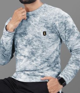 Mens Printed Round Neck Full Sleeve T Shirt