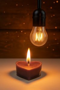 Royal Gold Grey Heart Soy Wax Tea Light Candle