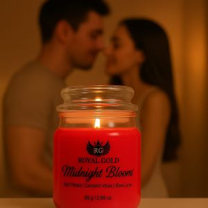 Royal Gold Midnight Bloom Soy Wax Glass Jar Scented Candles