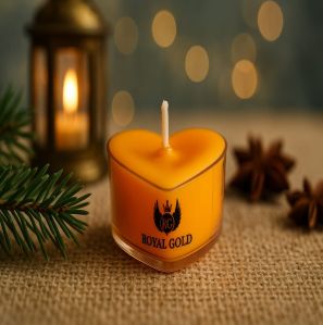 Royal Gold Orange Heart Soy Wax Tea Light Candle