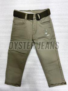 Army Green Stretchable Boys Denim Jeans Everyday Wear