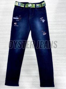 Blue Straight Fit Stretchable Boys Denim Jeans