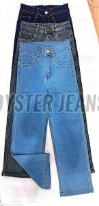 Stretchable Girls Straight Fit Silky Denim Jeans with Inner Elastic Belt