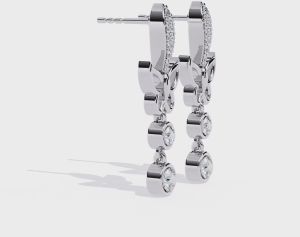 10k White Gold Butterfly Shape Diamond Drop Earrings