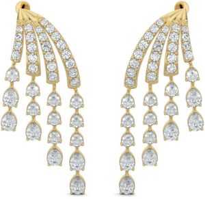 14K Gold Diamond Chandelier Earrings