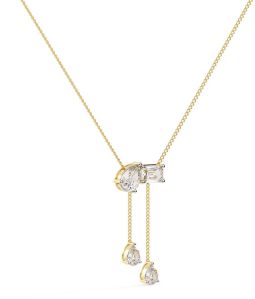 14K Gold Diamond Lariat Pendant