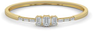 14K Gold Diamond Lock Bangle Bracelet