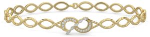 14K Gold Interlocked Diamond Bracelet