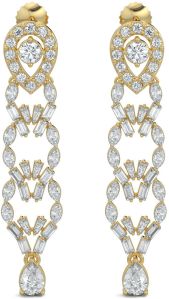 14K Gold Marquise Diamond Chandelier Drop Earrings