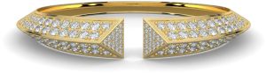 14K Gold Natural Triad Diamond Cuff Bracelet