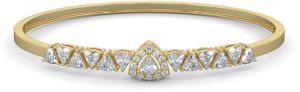 14k Gold Triad Sparkle Diamond Bangle Bracelet