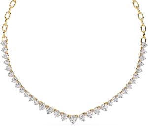 14K Yellow Gold Pear Cut Diamond Tennis Necklace