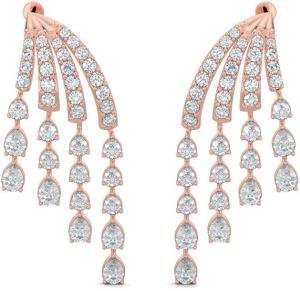 18K Rose Gold Diamond Chandelier Earrings