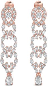 18K Rose Gold Marquise Diamond Chandelier Drop Earrings
