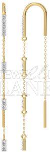 Polished 14K Gold Chain Drop Earrings, Color : Golden