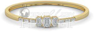 Polished 14K Gold Diamond Lock Bangle Bracelet, Color : Golden