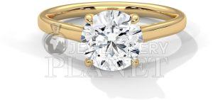 Polished 18k Gold Solitaire Diamond Ring, Color : Golden