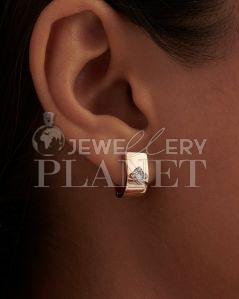 Polished 18k Rose Gold Huggie Hoop Earrings