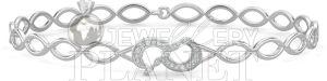 10K White Gold Interlocked Diamond Bracelet, Gender : Female