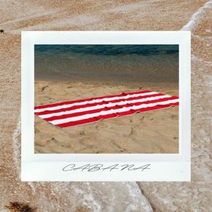 100% Cotton Red and White Cabana Stripe Towel