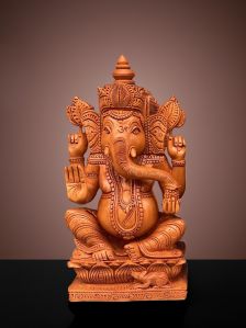 Wooden Ganpati Statue