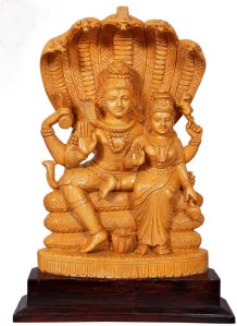 Wooden Shiva Parvati Statue