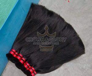 Double Drawn Human Hair, Color : Natural Black
