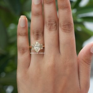 Polished Handmade Moissanite Ring Party Wear