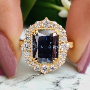 925 Sterling Silver Radiant Cut Moissanite Ring