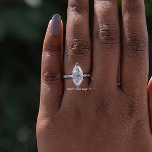 Polished Wedding Moissanite Ring Party Wear