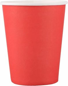 6oz Plain Disposable Paper Cups, Color : Red