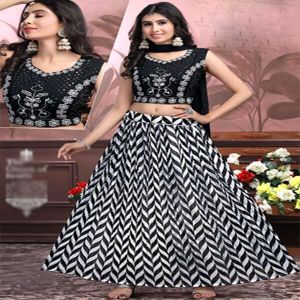 Silk Embroidered Lehenga Choli, Color : Black Party Wear
