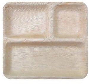 Areca Palm Leaf Square Compartment Plate