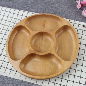 Bamboo Round Compartment Plate
