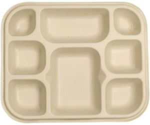 Barkwood Rectangular Compartment Plate