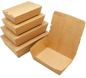 Brown Paper Disposable Food Container, Shape : Rectangular Or Round