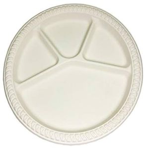 Cornstarch Round Compartment Plate