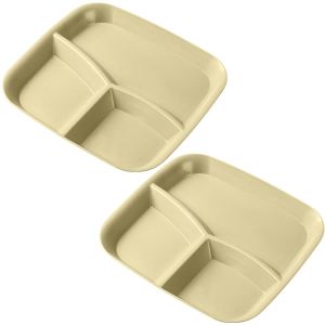 Wheat Bran Square Compartment Plate