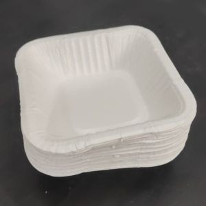 White Paper Square Disposable Bowl