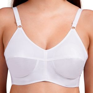 Plain White Non Padded Cotton Bra, Technics : Machine Made
