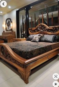Antique Sheesham Wooden Bed Queen Size for Bedroom Furniture