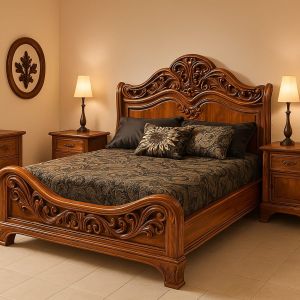 Glossy Wooden Single Size Bed for Bedroom Furniture