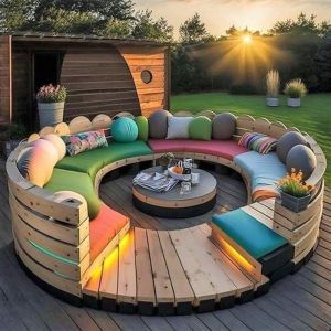 Outdoor Wooden Pellet Sofa