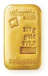 999.0% Valcambi Suisse Gold Bar