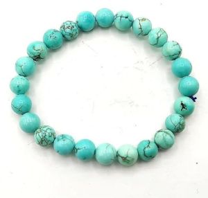 Turquoise Blue Gemstone Beaded Bracelet