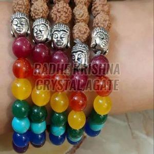 Polished 5 Mukhi Rudraksh Beaded Bracelet, Color : Multicolor