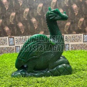 Carved Crystal Quartz Dragon Standard Antique for Decoration